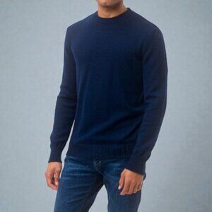 Ballantyne merino 2000 wool crew neck sweater navy blue men's size 44
